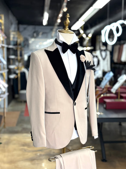 Noir Champagne Peak Lapel Velvet Edition