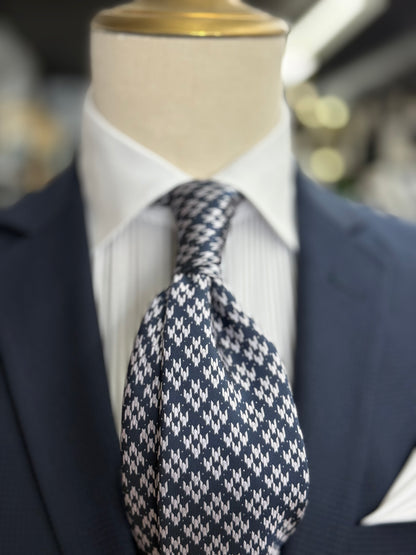Necktie Houndstooth Navy & White