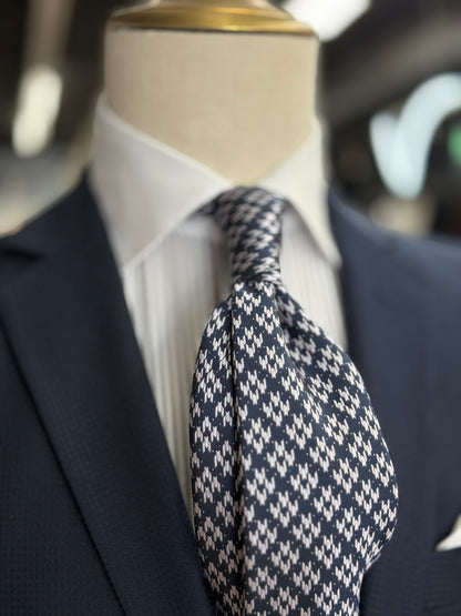Necktie Houndstooth Navy & White