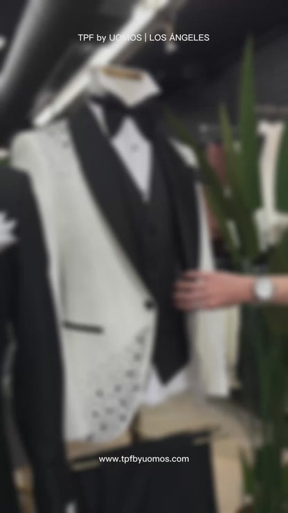 Black Glitter Shawl Lapel Tuxedo – Luxury 3 Piece