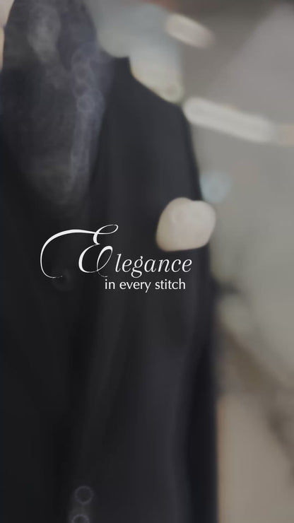 Black & Blue Three Pieces Vested Suit