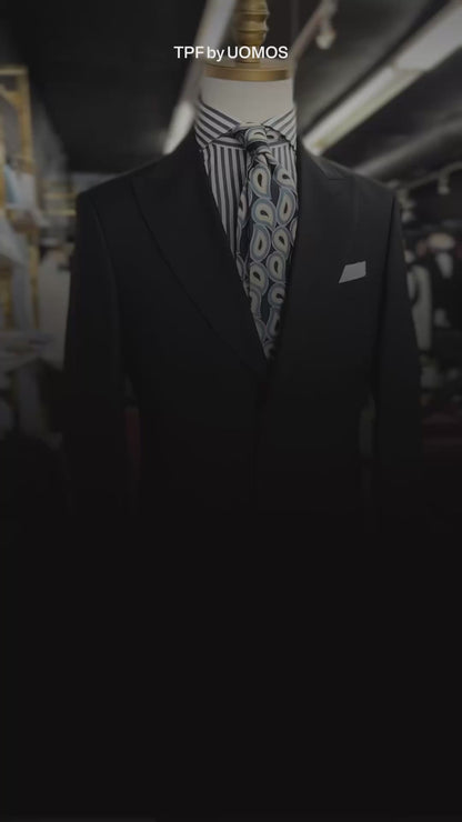 Black Two Pieces Wide Peak Lapel Suit