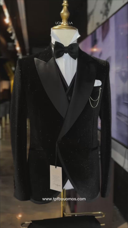 Midnight Sparkle Velvet Black Tie Tuxedo