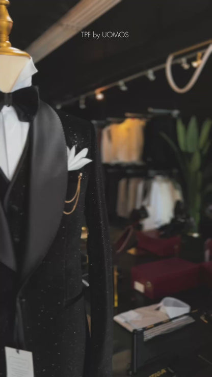 Sparkle Velvet SHAWL LAPEL Black Tie Tuxedo