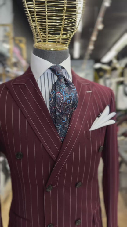 Bureaux Double-Breasted Pinstripe Suit