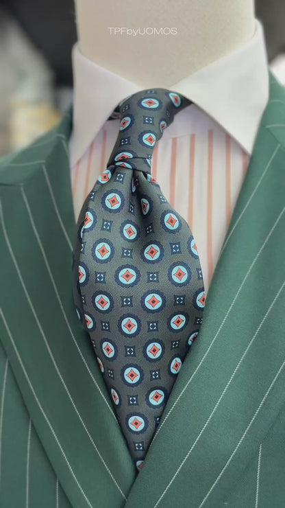 Viridian Green Double-Breasted Pinstripe Suit