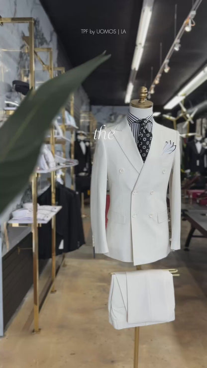 Off White Double-Breasted Suit